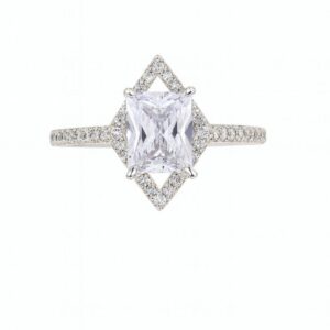 Anel quadrado cristal cravejado