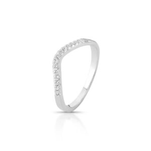 Anel de prata feminino slim cravejado