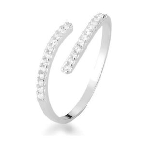 Anel prata esterlina zircônias cravejadas