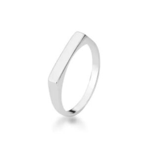 Anel liso de prata chapa
