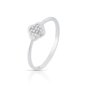 Anel trevo cravejado cristal