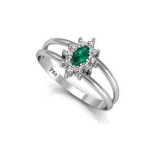 Anel pedra zircônia verde