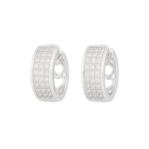 Brinco argola cravejada