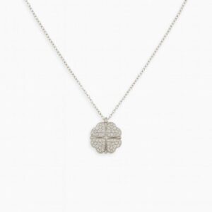 Colar corações trevo cravejado