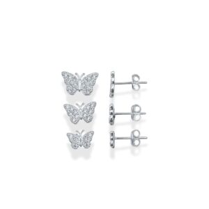 Trio de brincos borboletas detalhadas
