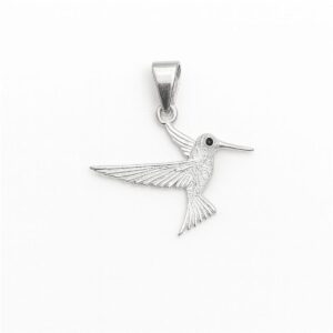 Pingente beija flor em prata