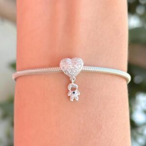 Berloque separador coração menino