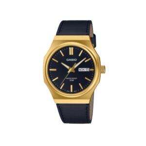 Relogio de pulso casio collect dourado do fundo preto