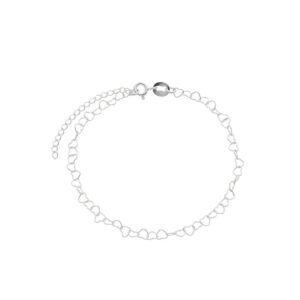 Pulseira com elos de coração