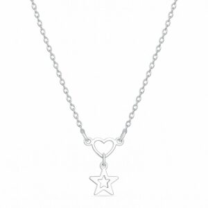 Pulseira coração estrela