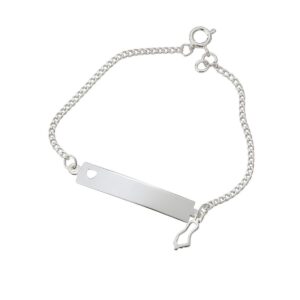 Pulseira infantil elos placa e figa