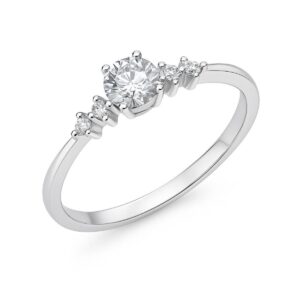 Anel zircônia ponto de luz