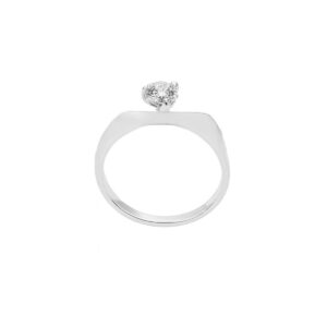 Anel de prata ayla solitário liso