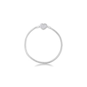 Pulseira life coração cravejado 2.4mm maleável