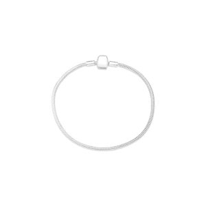 Pulseira para berloques de prata fecho tambor liso